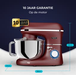 Fentic Keukenmachine – 2000W – Keukenrobot - Foodprocessor - 6,2L Mengkom – Incl. extra Accessoires – Rood — thumbnail 4