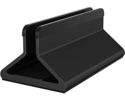 Mastersøn Verticale Laptop Standaard - Verstelbaar - Aluminium - Ruimtebesparend - Zwart