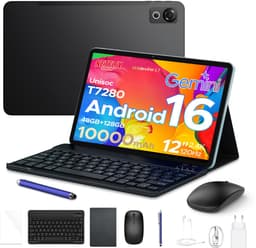 Aorlym P12 - Tablet - 48 GB RAM (8+40 GB) - 128 GB ROM (2TB/TF) - 12 inch 2K 120 Hz IPS - Android 16 - 10000 mAh /18 W - T7280 OctaCore - Dubbele camera - WiFi 5 - Bluetooth - Face ID - Toetsenbord - Stylus meegeleverd - Zwart — thumbnail 1
