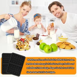 Ninja Accessoires voor heteluchtfriteuse, 2 stuks, Ninja Airfryer-accessoires met Ninja AF400EU, AF451EU, SL400EU en AF500DE, dubbele bakschaalinzet van siliconen, Belgisch wafelijzer, — thumbnail 2
