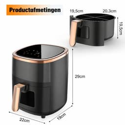 DeMoi Airfryer | Luchtfriteuse XL | 6L inhoud | Multifunctioneel | 80ºC tot 200ºC | 8 Kookfuncties | Zwart — thumbnail 5