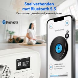 MEDION DAB+ radio met Bluetooth DRE-1 (DAB Plus, FM-radio, druppelbescherming, telescoopantenne, wekker, sluimerfunctie, instelbare display-dimmer, ASA-noodwaarschuwingssysteem), wit — thumbnail 4