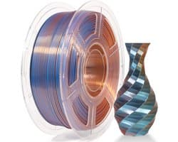Zijde PLA Filament 1.75mm 1KG 3D Printer Materiaal - Koper Blauw Goud Kleurwisseling Hoge Precisie