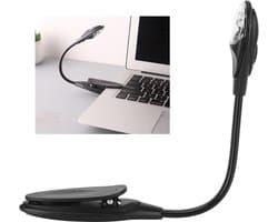 Draagbaar Boeklicht - Flexibele Leeslamp - Lezen in Bed - 180° Verstelbaar - Lichtgewicht - Zwart