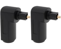 Optische Audio Adapter - TosLink Connector - Ruimte Besparen - 90 Graden Hoek - 2 Stuks