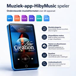MP3-speler met Bluetooth en WiFi – 4 Inch Touchscreen MP4-speler – 1080P Videospeler – Android 9.0 met Play Store – 64GB + uitbreidbaar – Blauw — thumbnail 2