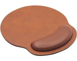 Leather Mouse Pad Wrist Rest, Ergonomic Memory Foam - Lightweight Non-Slip Mouse Pad for Office, Gaming, Computer, Laptop and Mac, Pain Relief, Home or Work (Coffee Brown)