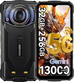 DOOGEE Fire 7 Ultra Robuuste smartphone - Gemini AI - 32GB RAM - 256GB ROM - 13000mAh 33W - 6,56 inch - Dual SIM 5G - IP68/IP69K Outdoor Telefoon - POC & BT walkietalkie - SOS-knop - NFC, GPS, OTG - Zwart — thumbnail 1