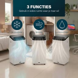 Princess Mobiele Airco - 9000 BTU - Smart - 3-in-1 - Airconditioner - Ventilator - Luchtontvochtiger - App Bedienbaar - WiFi - Afstandsbediening - Touchscreen - Incl. Raamdichting Kit - 358909 — thumbnail 5