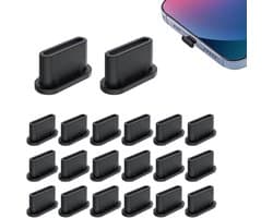 Dust Plug Protector Charging Port - 20 stuks - Type-C Siliconen Stofpluggen - Dust Plugs - Kapje USB-C Connector - Anti-Dust Protection Cap for Charging Port - USB-C Poort Stofdichte Plug - Voor oplaadpoorten Smartphone/Tablet/Laptop - Zwart