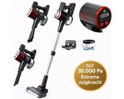 AG4300 Steelstofzuiger Draadloos - Platinum Grey - Stofzuiger Zonder Zak - Geschikt voor Dierenharen- Extreem Krachtig 200W - Kruimeldief- Laag Geluid -Draadloze Stofzuigers - Steelstofzuigers - Kruimelzuiger - Compact & Licht