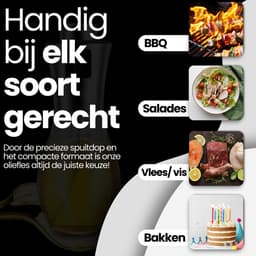 QualitéCuisine® Olie Sprayfles 200ml – Vernieuwde Versie – Olijfolie Sprayer / Olieverstuiver – Olie Dispenser Glas – Airfryer Accessoires – Voor BBQ, Pan & Salade – Incl. Bakkwast en Trechter — thumbnail 5