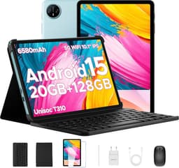 DOOGEE Tab A9 Pro - Android 15 - Tablet met toetsenbord - 10 inth HD 4GB RAM + 128GB ROM (2TB TF) - 6580mAh - Face ID - 5G WiFi - Bluetooth 5.0 - Blauw — thumbnail 1