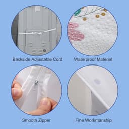 Wasmachinehoes - Stofhoes voor wasmachine - Wasmachinehoes - Hoes voor droger - Stofwerende hoes voor wasmachines met voorlader - Waterdichte hoes voor de meeste drogers met voorlader - Stof- en waterdicht - 65x75x85 cm (Konijnenpatroon) — thumbnail 6