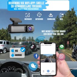 SVN® Dashcam voor Auto Voor en Achter - Dashcam - Zwart/Grijs- ‎13cm x 6cm x 13cm; 249 g — thumbnail 3