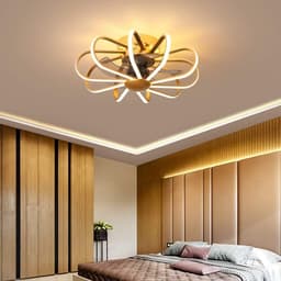 Plafond Ventilator Lamp - Moderne Verlichting - Slaapkamer Decor - Stille Grote Wind - 60cm Diameter - Doorzichtig — thumbnail 5