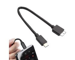 Externe Schijf Kabel - Data Overdracht Kabel - Snelle Bestandsoverdracht - USB 3.0 Snelheid - 30 cm Lengte