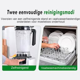 Krachtige Blender - Keukenmachine - Smoothies Maken - 1500 Watt Vermogen - 2 Liter Inhoud - Zwart — thumbnail 2