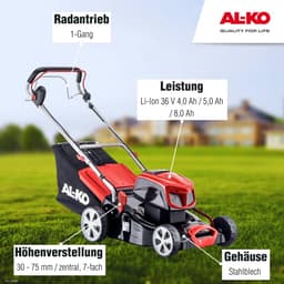 Accu Grasmaaier - Elektrische Maaier - Gazon Onderhoud - Zonder Oplader - 42cm Maaibreedte — thumbnail 3