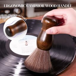 Premium Platenborstel - Vinylplatenreinigingsborstel - Antistatisch houten vinylborstel - Platenreiniger - Schoonmaak voor Vinylplaten - LP Borstel - Soft Brush Record Brush Antistatische Plaatborstel Van Carbon - Accessoires voor platenspelers — thumbnail 2