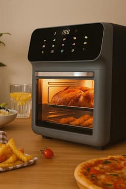 Digitale Heteluchtfriteuse - Multifunctionele Oven - Gezond Koken - 10 Automatische Modi - 12 Liter XXL - Grijs — thumbnail 1