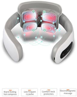 Elektrische meerdere koppen slimme nek massager, nekverzorger, oplaadbaar, warmtekussen, massager, nekwervelapparaat, oplosbaar, verwarmbaar, model 3 — thumbnail 3