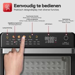 TurboTronic AFO330 AirChef Pro – Airfryer Oven – 34L – 19 Programma’s – 40°C tot 230°C – Heteluchtoven – 2100W – RVS – Multi Smart Oven - Zwart — thumbnail 6