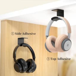 3 x Opbergrek - Koptelefoonstandaard - Koptelefoonhouder - Plakt aan de muur of onder de tafel - Wordt geleverd met sterke kleefpads - Past op de meeste gamingheadsets — thumbnail 4