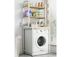 Livista® Wasmachine Kast - 3-Laags Opslagrek - Ruimtebesparende Wasruimte Organizer - 181x60x70 CM - Wit