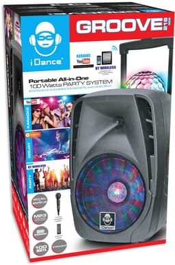 iDance Groove216MK2 Party Speaker - Draadloos - Bluetooth Speaker - FM Radio - 100 Watt - Discoverlichting - Met Microfoon en Afstandsbediening — thumbnail 1
