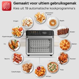 TurboTronic AFO330 AirChef Pro – Airfryer Oven – 34L – 19 Programma’s – 40°C tot 230°C – Heteluchtoven – 2100W – RVS – Multi Smart Oven - Zilver — thumbnail 5