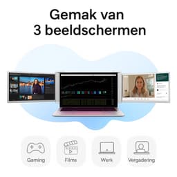 Stemap® Portable Monitor Triple - Full HD - Geschikt Voor 15” / 18,1” Tri-Screen - Laptop Scherm Uitbreider - Inclusief Beschermhoes en Kabels - 2 Jaar Garantie — thumbnail 5