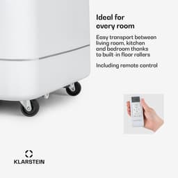 Klarstein Mobiele airconditioner met luchtafvoerslang, 4-in-1 airconditioner met ventilator, luchtontvochtiger & nachtmodus, Kleine & draagbare airconditioner voor thuis & op kantoor, 12000 BTU Laag verbruik,5 kW voor 56 m² - Afstandsbediening — thumbnail 7