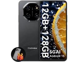 Blackview SHARK 6 Smartphone 5G AI - DUAL SIM - 12 GB RAM - 128 GB ROM - Octa Core - Android 15 - 6,88 inch - NFC - Zwart