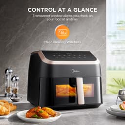 Midea Air fryer MF-CY85K - Large Air fryer with See Thru Window - XXL Airfryer - 8.5 L - 10 preset menu' s - Instelbare timer 1 tot 60 minuten - Doorkijkluik - Ingebouwde verlichting — thumbnail 2