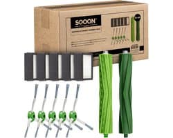 SQOON® Onderdelen Geschikt Voor Irobot - Geschikt voor iRobot Roomba - i7 i7+ i1 i1+ i3 i3+ i4 i4+ i5 i5+ i6 i6+ i8 i8+ e5 e6 e7 (niet j7 , j7+) - 2 X Roller, 5 X Hepa Filter, 5X Zijborstel