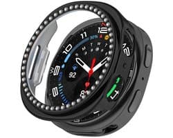 Hard Plastic Diamant Zwart Hoesje Geschikt voor Samsung Galaxy Watch 8 40MM