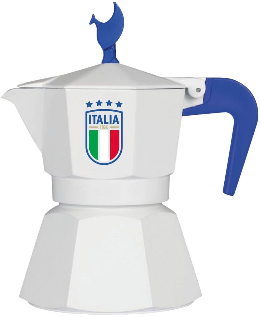Moka pot Mokavit FIGC Wit – Italiaanse percolator 3 kopjes – Alternatief voor Bialetti – Voetbal editie — afbeelding 1