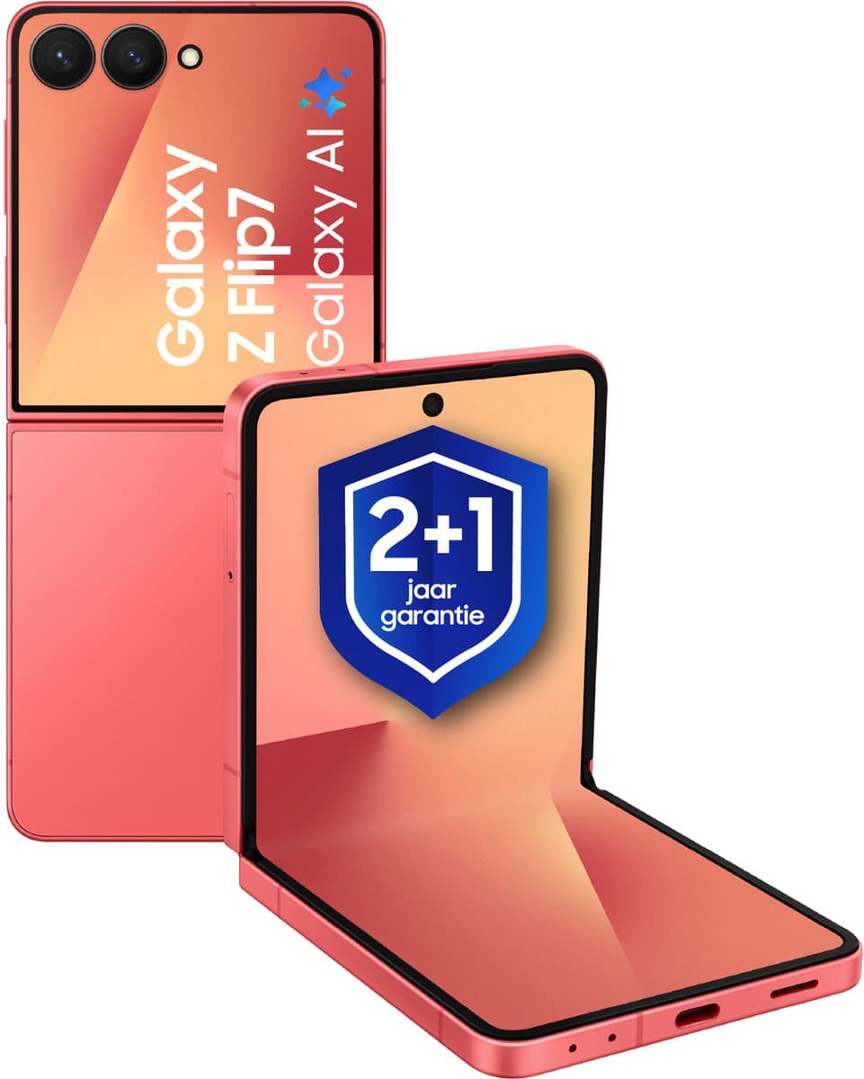 Samsung Galaxy Z Flip7 5G - 512GB - Coral Red + 1 Jaar extra garantie — afbeelding 1