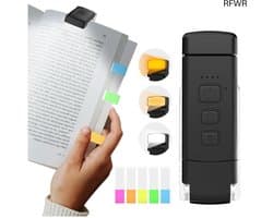 RFWR® Leeslamp met 100 indexlabels - 3 kleurmodi en 5 dimbare helderheden, USB oplaadbaar