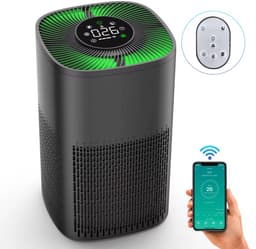 Smart Air Purifier DN-905 - Luchtreiniger met HEPA-filter - Voor Baby & Slaapkamer - Stil (≤ 65 dB) - App & Afstandsbediening - 36 m² Dekking - Zwart — thumbnail 1
