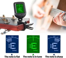 Clip-on Gitaar tuner - Stemapparaatje voor Gitaar - Bas - Viool - Ukelele - Chromatisch - Stemapparaat - Gitaar Stemmen — thumbnail 3