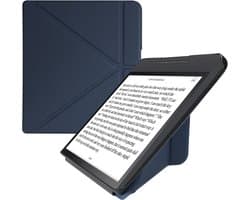 kwmobile e-reader hoesje geschikt voor Kobo Forma hoes - Ereader flip case met standaard - E reader cover van kunstleer - In donkerblauw