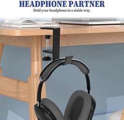 TRANKIELO® - Verstelbare Hoofdtelefoonstandaard – Bureau Headsethouder met Klem – Gaming Hoofdtelefoon Hanger en Opslaghaak — thumbnail 4
