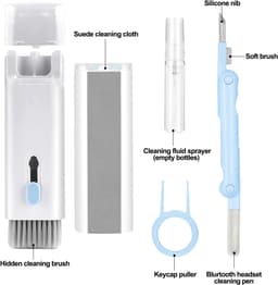 PolkaHome® 7in1 Schoonmaakset – Geschikt voor Smartphones, Oortjes & Laptops – Schoonmaak Set voor Computer / Laptop / Tablet / Telefoon / AirPods & Earbuds / Auto – AirPods Cleaner – Vuilreiniger – Stofreiniger – Schoonmaakkit — thumbnail 3