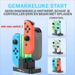 OneGamer® - Oplader voor Nintendo Switch Joy-Con - Oplaadstation - OLED Model Verenigbaar - LED Indicatie - Draagbaar — thumbnail 2