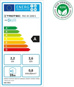 TROTEC Smarte monoblock airco voor muurbevestiging  - zonder buitenunit PAC-W 2200 S — thumbnail 2