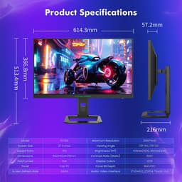 TITAN ARMY P2510G computer monitor 68,6 cm (27") 2560 x 1440 Pixels Quad HD LED Zwart — thumbnail 3