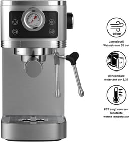 Espressomachine - Koffiezetapparaat - Koffiemachines - Grijs — thumbnail 5