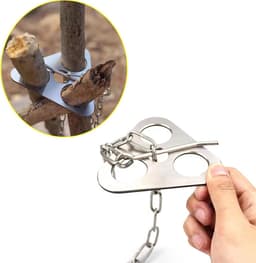 Kampeertrip voor koken - Een set kampvuurstatief - Gemaakt van roestvrij staal - Zal een essentiële kampeeruitrusting zijn wanneer u buiten kookt of grilt - Zilver — thumbnail 4